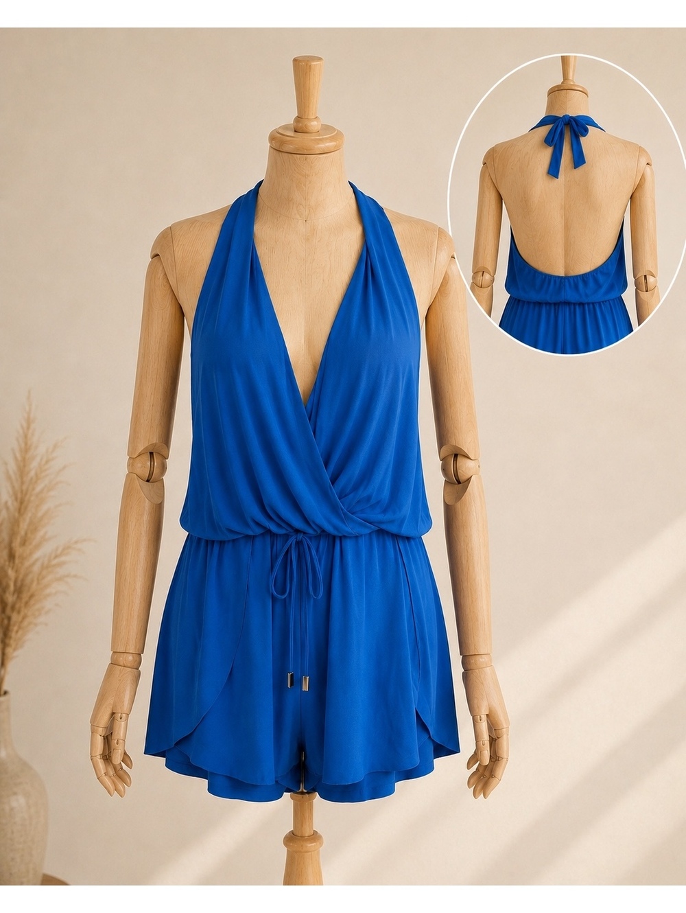 Magicsuit Bianca Blue Halter Romper Swimsuit Sz 10 Shaping Slimming Vacation